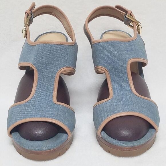 MICHAEL Michael Kors Gillian Washed Denim Wedges - Picture 4 of 9